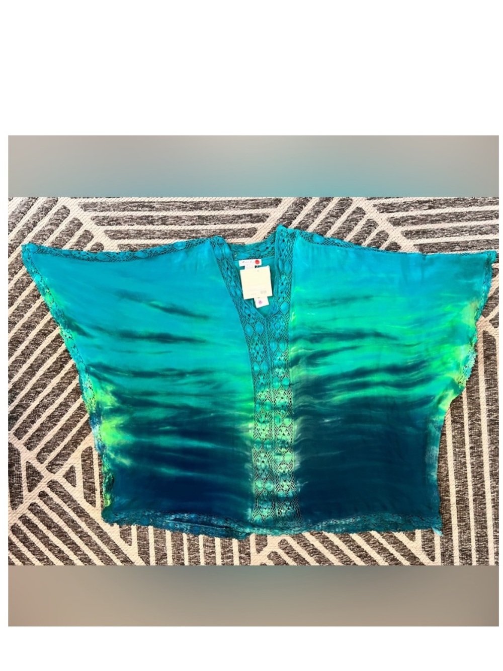 NWT MICHELLE JONES Travel Wear Small Oversized Silk Resort Beach Top Orig $330